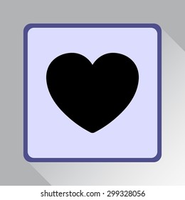 Heart sign icon, vector illustration. Flat design style