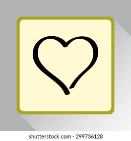 Heart sign icon, vector illustration. Flat design style