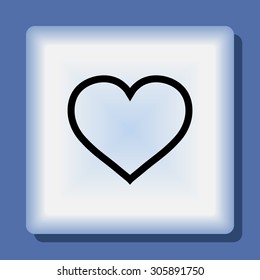 Heart sign icon, vector illustration. Flat design style