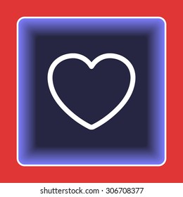 Heart sign icon, vector illustration. Flat design style