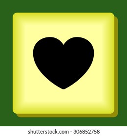 Heart sign icon, vector illustration. Flat design style