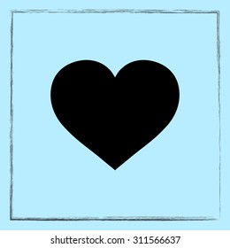 Heart sign icon, vector illustration. Flat design style