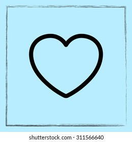 Heart sign icon, vector illustration. Flat design style