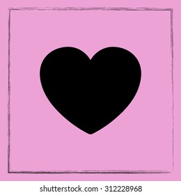 Heart sign icon, vector illustration. Flat design style
