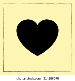 Heart sign icon, vector illustration. Flat design style