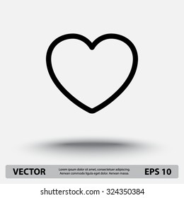 Heart sign icon, vector illustration. Flat design style