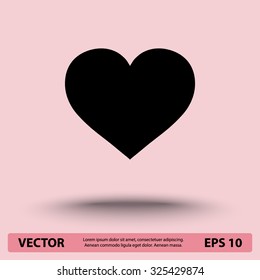 Heart sign icon, vector illustration. Flat design style