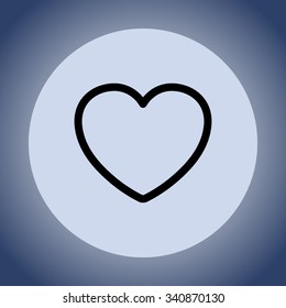 Heart sign icon, vector illustration. Flat design style