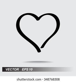 Heart sign icon, vector illustration. Flat design style