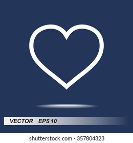 Heart sign icon, vector illustration. Flat design style