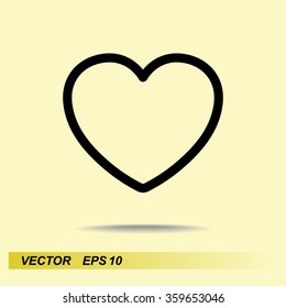 Heart sign icon, vector illustration. Flat design style