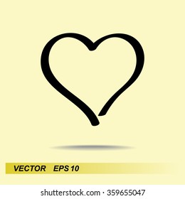 Heart sign icon, vector illustration. Flat design style