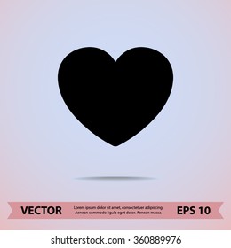 Heart sign icon, vector illustration. Flat design style