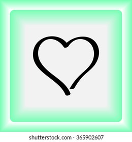 Heart sign icon, vector illustration. Flat design style
