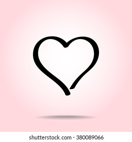 Heart sign icon, vector illustration. Flat design style