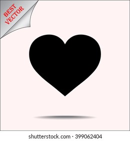 Heart sign icon, vector illustration. Flat design style
