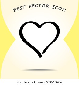 Heart sign icon, vector illustration. Flat design style