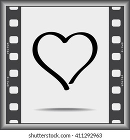 Heart sign icon, vector illustration. Flat design style