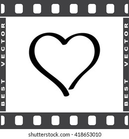 Heart sign icon, vector illustration. Flat design style
