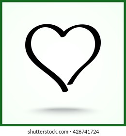 Heart sign icon, vector illustration. Flat design style