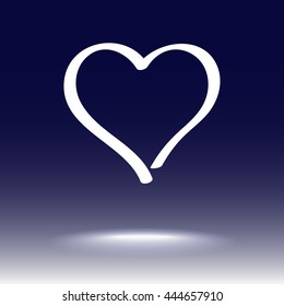 Heart sign icon, vector illustration. Flat design style