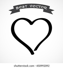 Heart sign icon, vector illustration. Flat design style