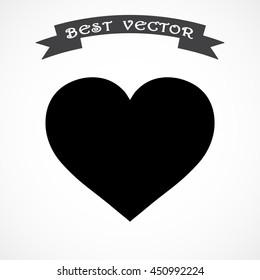 Heart sign icon, vector illustration. Flat design style