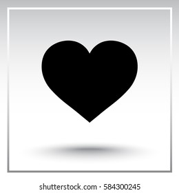 Heart sign icon, vector illustration. Flat design style