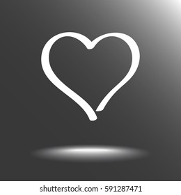 Heart sign icon, vector illustration. Flat design style