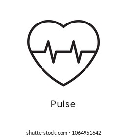 Heart sign icon vector, pulse modern symbol vector illustration for web and mobil app isolated on grey background