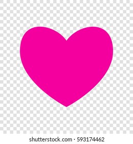 Heart sign illustration. Vector. Magenta icon on transparent background.