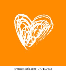 Heart sign. Isolated mark on color background. Symbol linked, join, love, passion and wedding. Template for t shirt, apparel, card, poster, valentines day. Design flat element. Vector illustration
