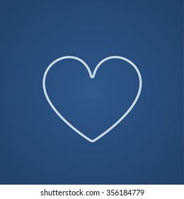 Heart sign line icon for web, mobile and infographics. Vector light blue icon isolated on blue background.