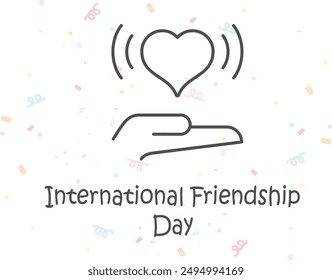 Heart sign on the hand - Love for a friend - Friendship day - Black line icon -  Fully editable  