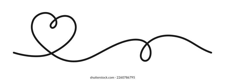 Heart sign. One continuous line art drawing of heart. Simple linear style vector illustration