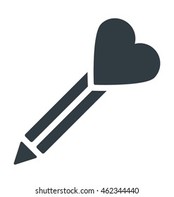 Heart Sign Pen Colored Vector Icon