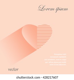 heart, sign, with shadow