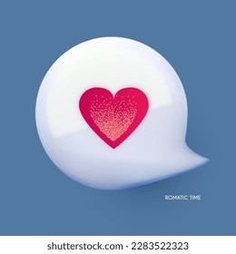 Heart sign with speech bubble. Love communication. Feelings expression design