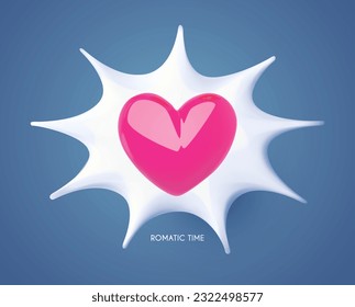 Heart sign with speech bubble. Love communication. Feelings expression design