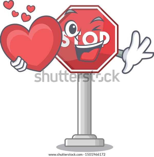 With heart sign\
stop with the mascot\
shape