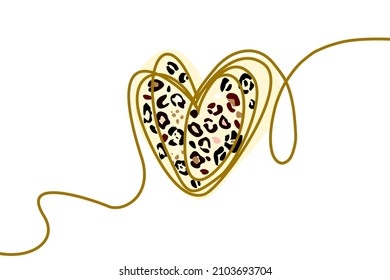 heart sign and stylized leopard pattern