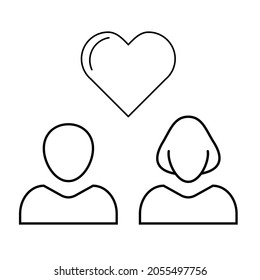 Heart sign or symbol illustration, outline heart vector isolated