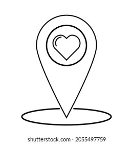 Heart sign or symbol illustration, outline heart vector isolated