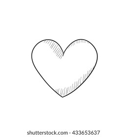 Heart sign vector sketch icon isolated on background. Hand drawn Heart sign icon. Heart sign sketch icon for infographic, website or app.
