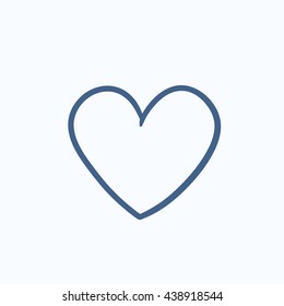 Heart sign vector sketch icon isolated on background. Hand drawn Heart sign icon. Heart sign sketch icon for infographic, website or app.
