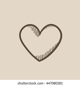 Heart sign vector sketch icon isolated on background. Hand drawn Heart sign icon. Heart sign sketch icon for infographic, website or app.