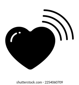 Heart with signals sign concept of heartbeat vector icon