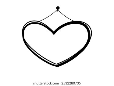 heart signboard hand drawn, sign board, placard hanging, shop door sign doodle blank