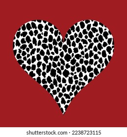 Heart signs stylized leopard pattern. Vector Illustration.