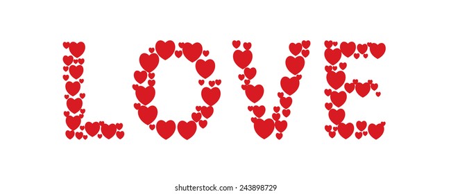 Heart silhouette in love sign, Valentine's Day vector card.
